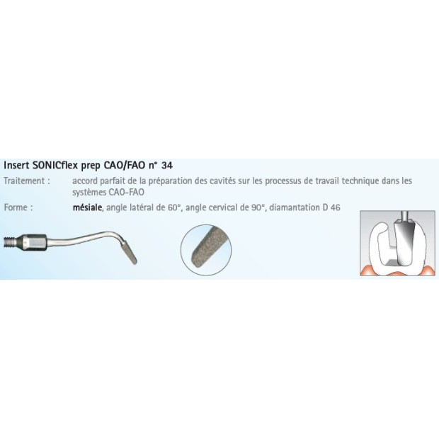 INSERT N°34A PREP CAD/CAM MESIAL DIAMANTE SONICFLEX