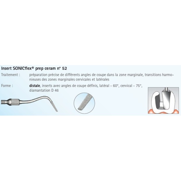 INSERT N°52A PREP CERAM DISTAL DIAMANTE SONICFLEX