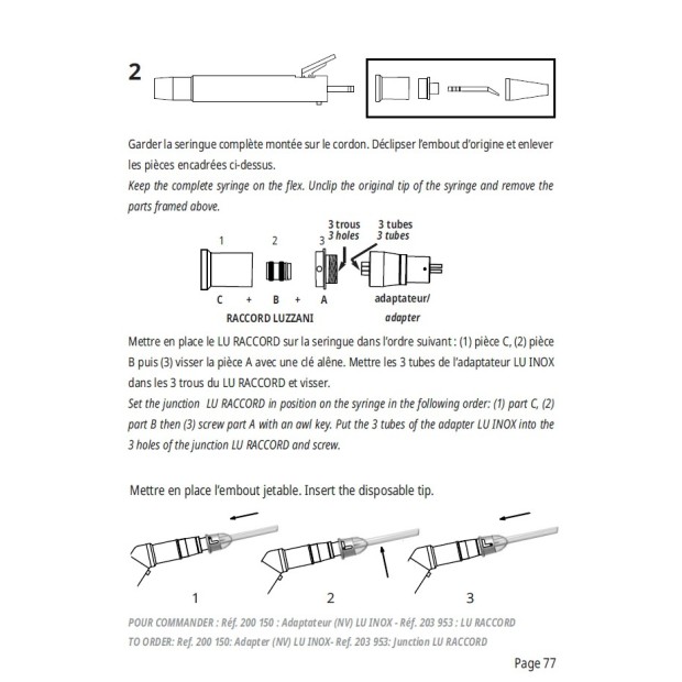 LU RACCORD POUR ADAPTATEUR RISKONTROL 200150