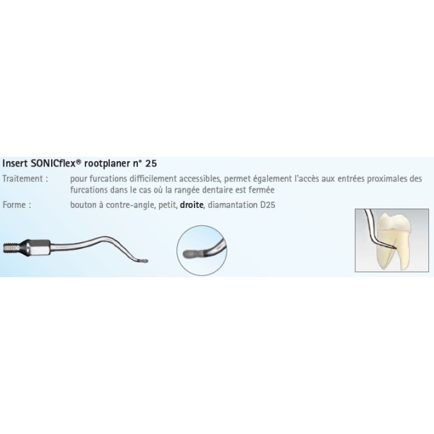 INSERT N°25A SCALER ROOT PLANER PETIT DROIT SONICFLEX