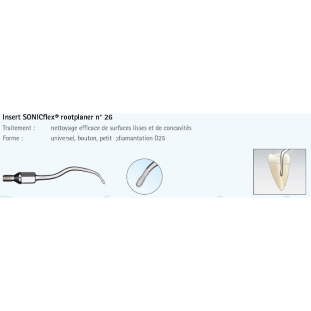 INSERT N°26A SCALER ROOT PLANER PETIT UNIVERSEL SONICFLEX