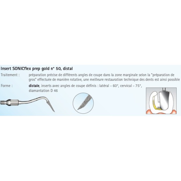 INSERT N°50A PREP GOLD DISTAL DIAMANTE SONICFLEX