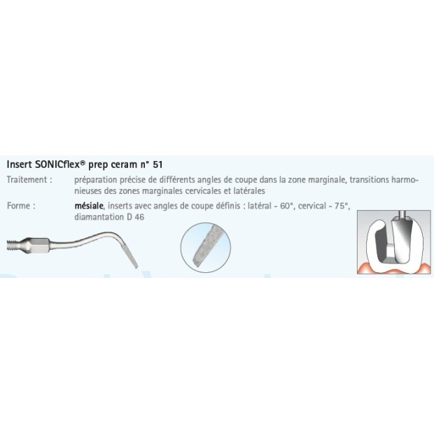 INSERT N°51A PREP CERAM MESIAL DIAMANTE SONICFLEX