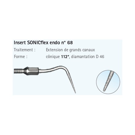 INSERT N°68A ENDO CONIQUE 112° DIAMANTESONICFLEX