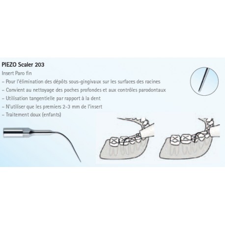 INSERT SCALER 203 POUR PIEZOLED KAVO