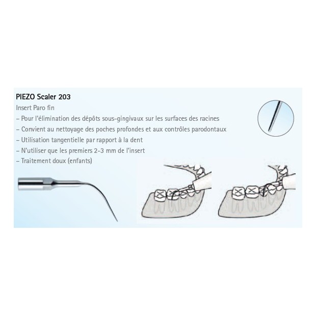 INSERT SCALER 203 POUR PIEZOLED KAVO