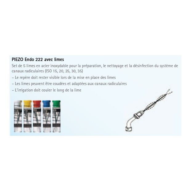 SET DE LIMES PIEZO ENDO POUR PIEZOLED KAVO