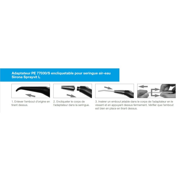 ADAPTATEUR SEAL-TIGHT KERR A CLIPSER POUR SERINGUE SIRONA SPRAYVIT L