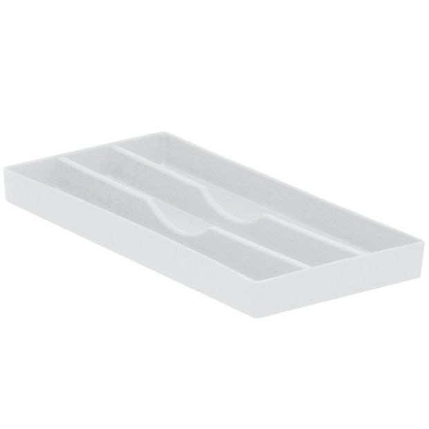 Plateau avec 3 compartiments longs 9,5 x 20 cm) Blanc