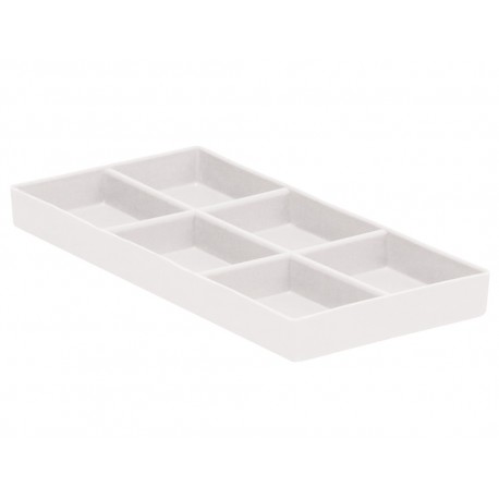 Plateau avec 6 compartiments (9,5 x 20 cm) Blanc
