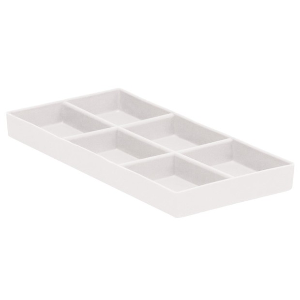 Plateau avec 6 compartiments (9,5 x 20 cm) Blanc