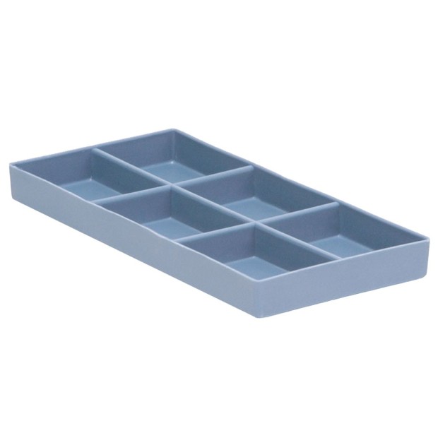 Plateau avec 6 compartiments (9,5 x 20 cm) Bleu