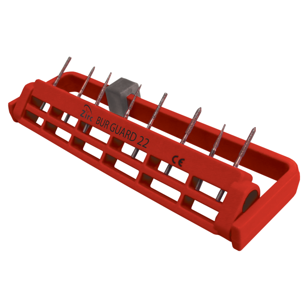 Porte-fraises stérile Bur Guard (22 Trous) (12,2 x 3,2 cm) rouge