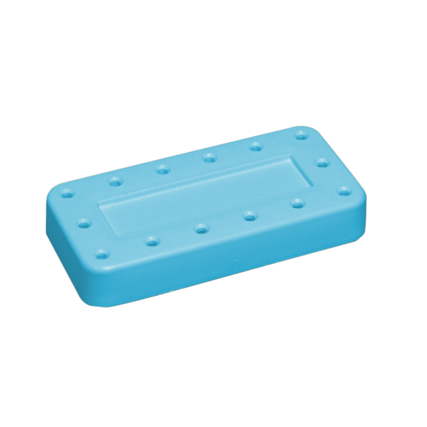 Porte-fraises Bur Block 14 trous (7,7 x 3,8 x 1,3cm ) neon bleu