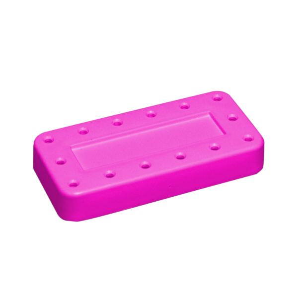 Porte-fraises Bur Block 14 trous (7,7 x 3,8 x 1,3cm ) neon rose