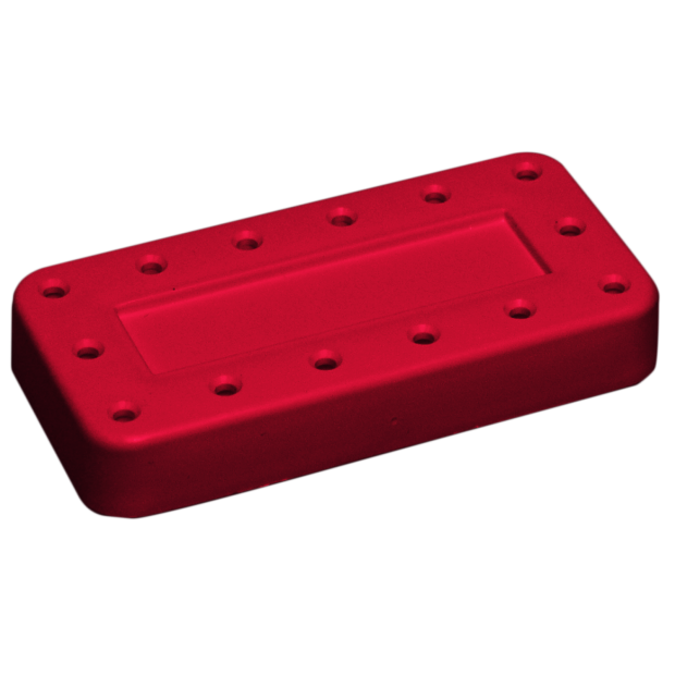 Porte-fraises Bur Block 14 trous (7,7 x 3,8 x 1,3cm ) rouge