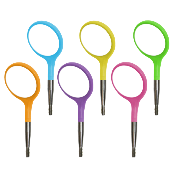 Tête de Miroir bucal Crystal HD n°4 , Assortiment Neon x12