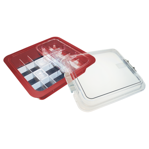 Tub à matériaux complet avec accessoires (32,0 x 30,0 x 10,2 cm) roug