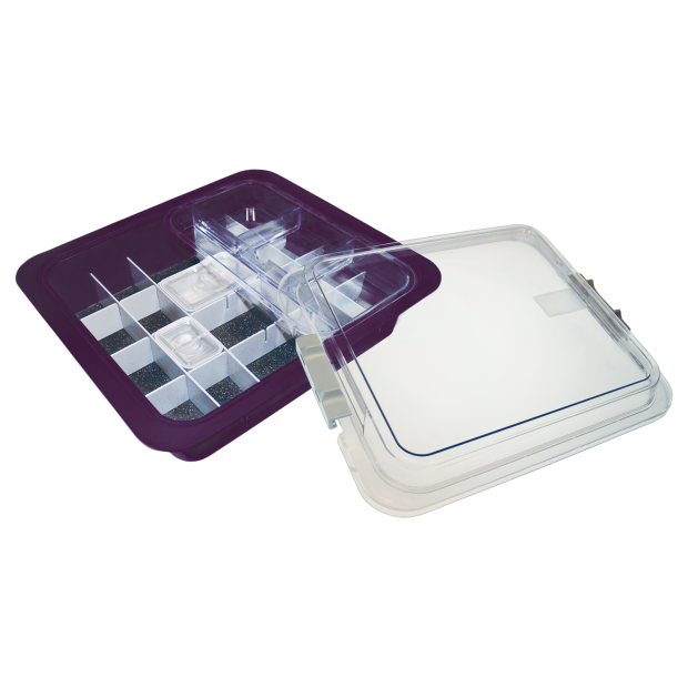 Tub à matériaux complet avec accessoires (32,0 x 30,0 x 10,2 cm) Prun