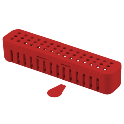 Conteneur compact stérile (17,8 x 3,8 x 3,8 cm) rouge