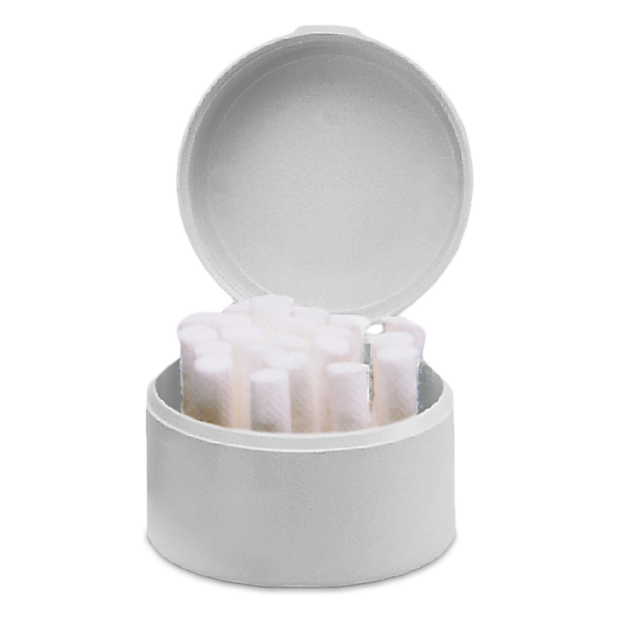 Boite de coton salivaire blanc