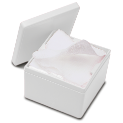 Distributeur de compresses blanc - grand (11,4 cm x 11,4 cm x 7,3cm)