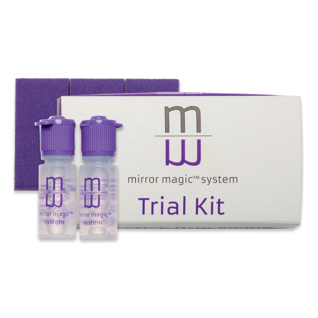 "Kit d'essai Mirror Magic ""solution anti-buée""(2 flacons/24 tampons