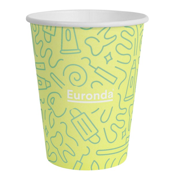 GOBELETS GRAFFITI PAPIER 185 CC COULEUR CITRON paquet de 50