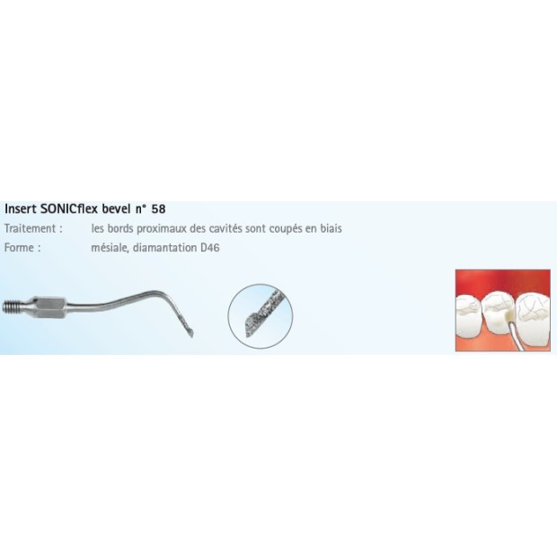 INSERT SONICFLEX 2003 BEVEL N°58 MESIAL DIAMANTE